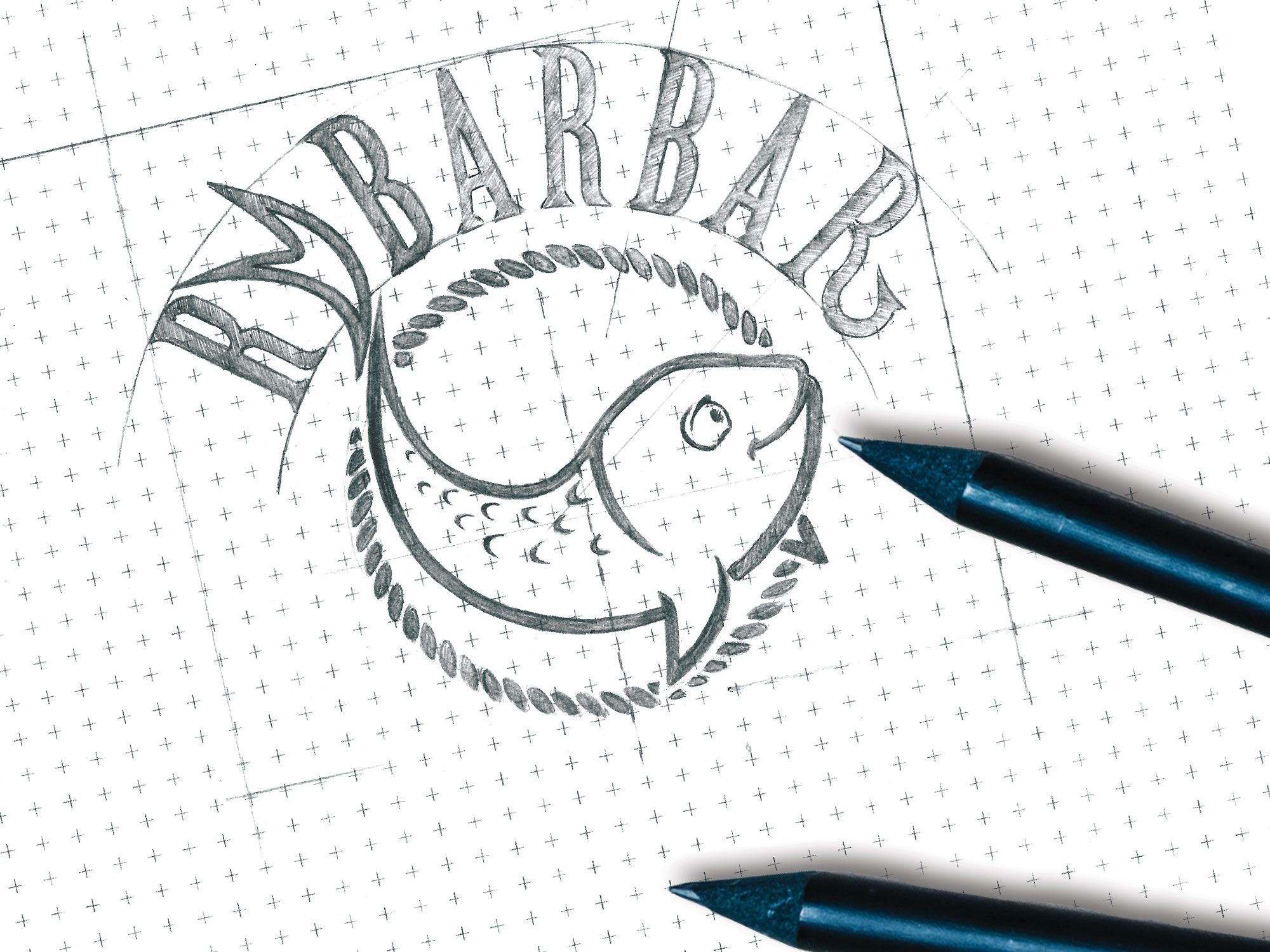 Rybarbar szkic logo