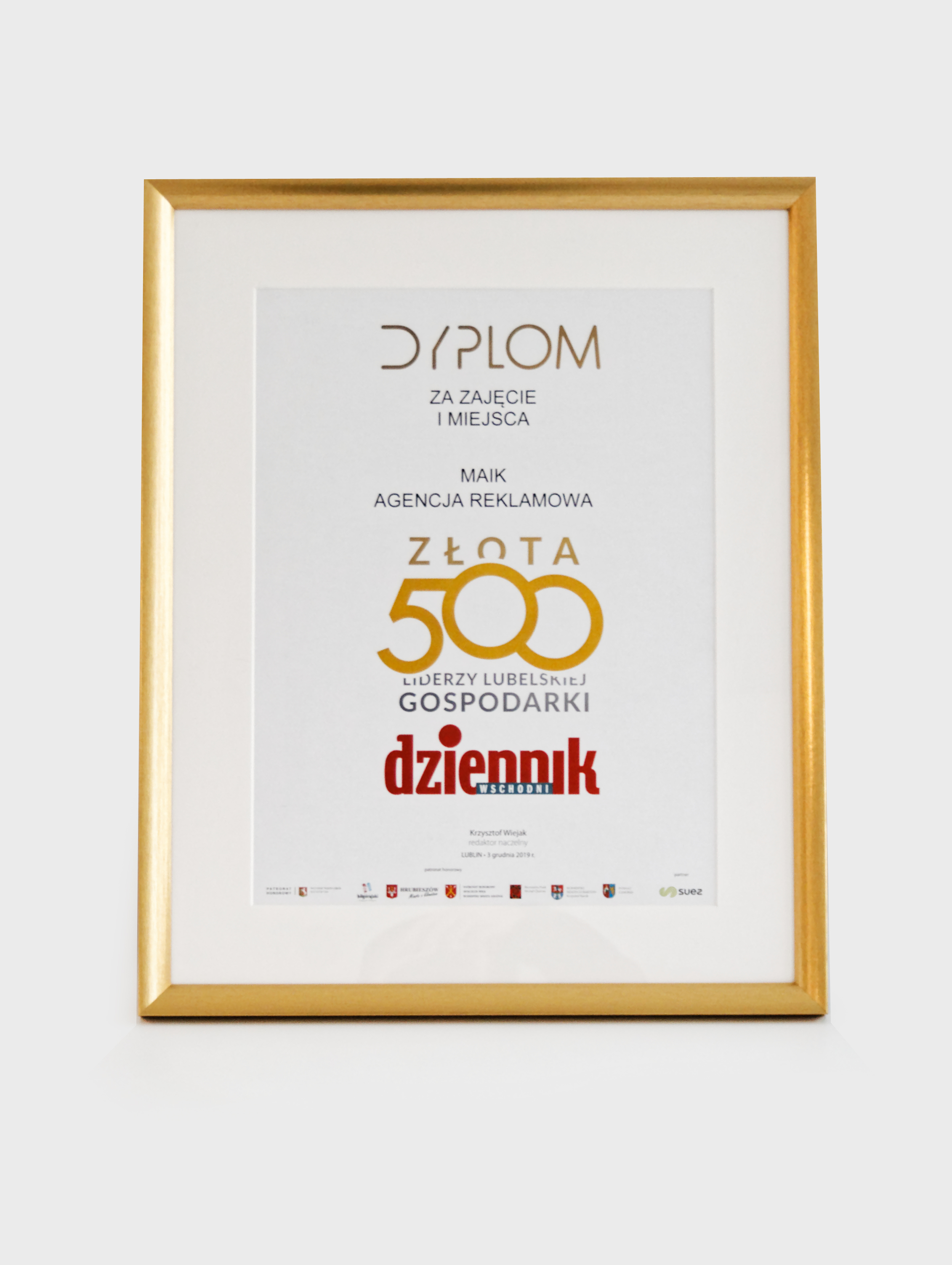 Złota 500 - dyplom